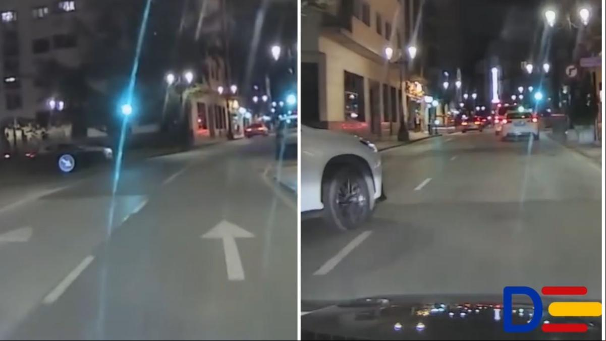 La peligrosa incorporación de un vehículo que se salta un ceda el paso en una calle de Oviedo: “Menos mal que puso los intermitentes”