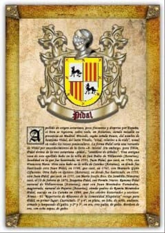 Apellido Pidal / Origen Historia Y Heráldica De Los Linajes Y Apellido