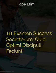 Cxi Examen Success Secretorum: Quid Optimi Discipuli Faciunt (ebook)