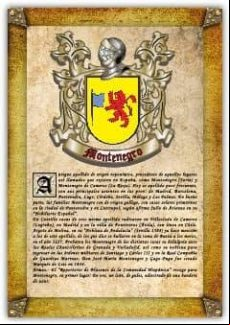 Apellido Montenegro / Origen Historia Y Heráldica De Los Linajes Y Ape